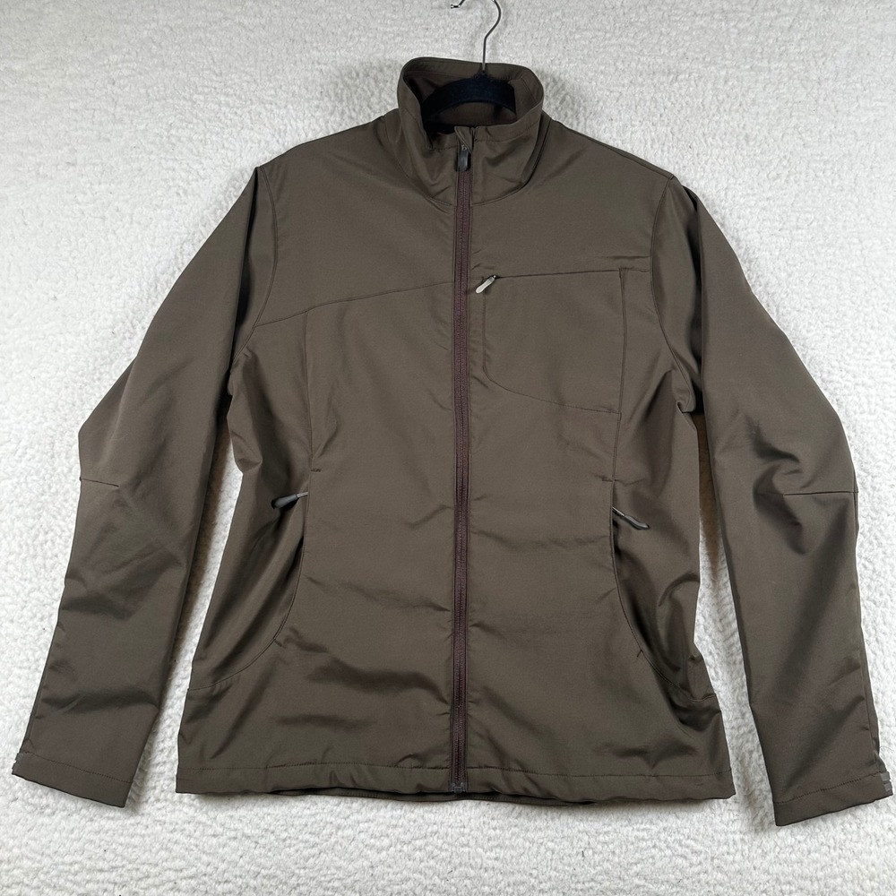 Salomon Softshell Jacket Women ClimaWind Zip Hiking XL Brown Outdoor Windbreaker